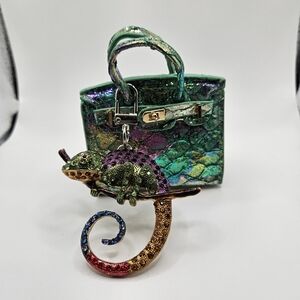 Colorful Minibag With Chameleon Charm